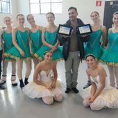 Alcuni allievi con il maestro Davide Vittorino