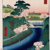 'Diga del fiume Otonashi' (1857), di Utagawa Hiroshige