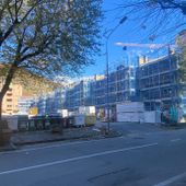 Un cantiere del Bonus 110 al Quartiere Cogne di Aosta