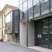 L'ingresso della biblioteca di Donnas