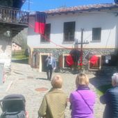 Un momento della commemorazione oggi a Rovenaud Un momento della commemorazione oggi a Rovenaud