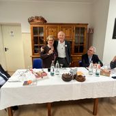 Da sn Alessandro Fusaro, Maria Grazia Vacchina, don Dante Carraro, Giovanni Donati e Stefano Durando