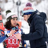Federica Brignone con suo fratello Davide, che è anche il suo inseparabile allenatore