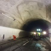 Lavori nella galleria di Dolonne nel 2020 (photo credit Edit Taglio Cemento srl)