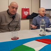 Andrea Grannonico (a sn nella foto) durante il congresso elettivo