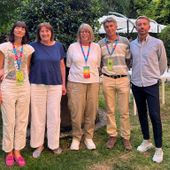 Da sn Annalisa Cittera, area mostre Forte di Bard; la presidente Ornella Badery con la presidente del Festivaletteratura Laura Baccaglioni; Michele Freppaz e Stefano Ferretti, area marketing Forte di Bard