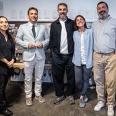 Mine Festival, inaugurazione della mostra 'Voci nascoste': Arianna Arcara, Laurent Vierin, Giangavino Pazzola, Nicole Seris, Alessandro Ottenga (photo credit Roberto Roux-85)