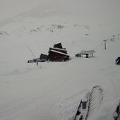 La neve a Cervinia poco prima delle 11 di questa mattina