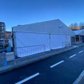 Fiera di Sant'Orso, in montaggio il padiglione enogastronomico in piazza Plouves