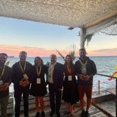 Alcuni dei premiati valdostani insieme alla delegata valdostana di Giovani Coldiretti, Stephanie Anselmet e al direttore di Coldiretti VdA, Elio Gasco