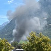 Incendio alla 'Partesa' a Plan Felinaz di Charvensod Incendio alla 'Partesa' a Plan Felinaz di Charvensod