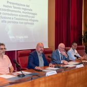 Da sn Guido Giardini, Carlo Marzi, Renzo Testolin, Manuele Amateis e Laure Obino