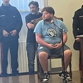 Vincenzo Santone e Francesco Natale nell'aula del tribunale di Aosta