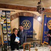 Maria Grazia Vacchina insieme al presidente del Rotary Club Courmayeur-Valdigne, Andrea Succi