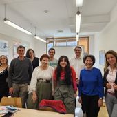 Foto di gruppo per i giovani videodocumentaristi e gli organizzatori della formazione