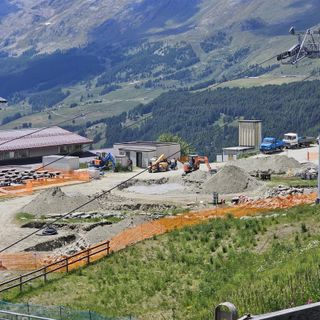 L'area di cantiere al Crest