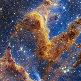 “The Pillars of Creation” by James Webb Space Telescope. Credit: NASA, ESA, CSA, STScI.