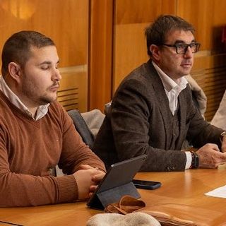 Alexandre Bertolin (a sn) insieme al collega e presidente del Celva, Alex Micheletto, durante la riunione del Cosp di martedì 9 dicembre