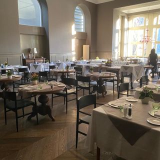 Una sala ristorante del Grand Hotel Billia