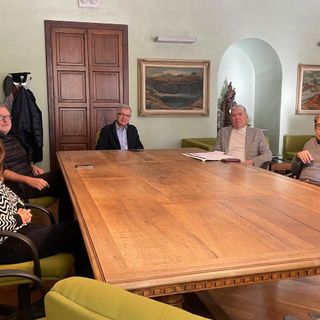 Un momento dell'incontro all'Hotel de Ville