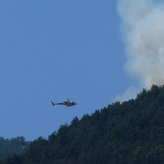 L'elicottero in azione (photo credit Franco Zanin)