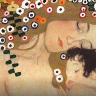 Klimt; Le tre età della donna, Madre e figlio, 1905, olio su tela, Galleria Nazionale d’Arte Moderna, Roma
