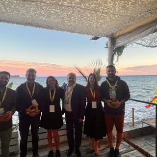 Alcuni dei premiati valdostani insieme alla delegata valdostana di Giovani Coldiretti, Stephanie Anselmet e al direttore di Coldiretti VdA, Elio Gasco