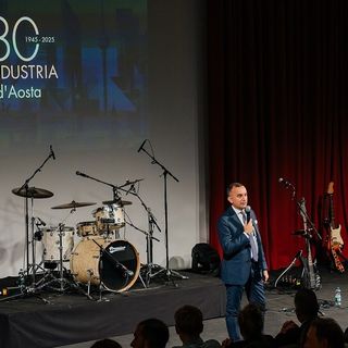 Francesco Turcato all'inaugurazione dell'anniversario per l'80esimo di Confindustria VdA, lo scorso 7 ottobre