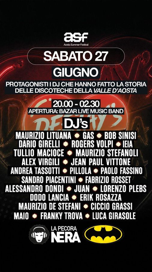 DJ Chiama Aosta, conto alla rovescia; prevendite verso il sold-out DJ Chiama Aosta, conto alla rovescia; prevendite verso il sold-out