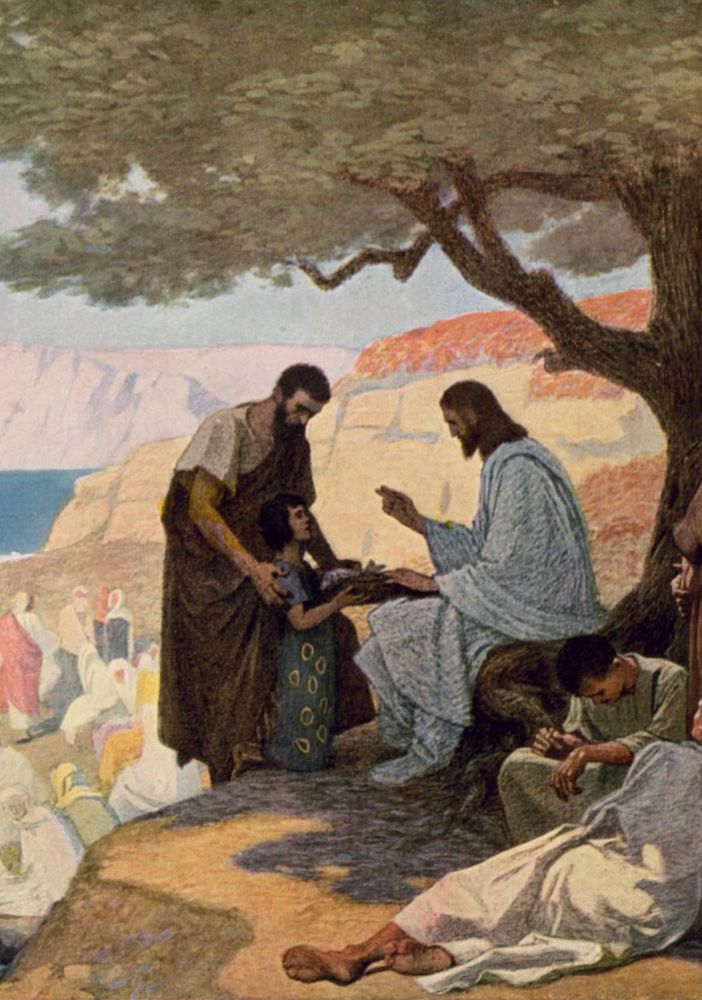 'Gesù e il miracolo della moltiplicazione dei pani e dei pesci', 1909-Gebhard Fugel