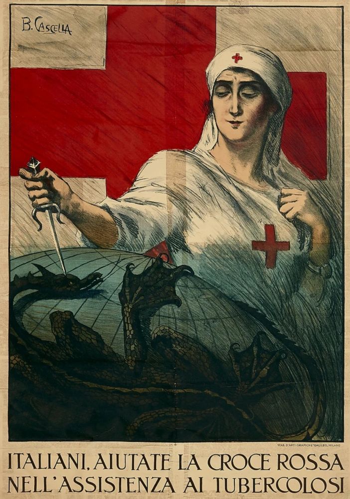 'Italiani aiutate la Croce Rossa nell’assistenza ai tubercolosi' (1917), Basilio Cascella