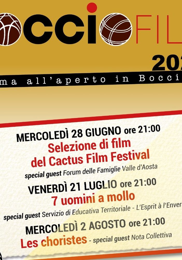 Torna 'Bocciofilm', tre serate di cinema all’aperto alla Bocciofila di Quartiere Cogne