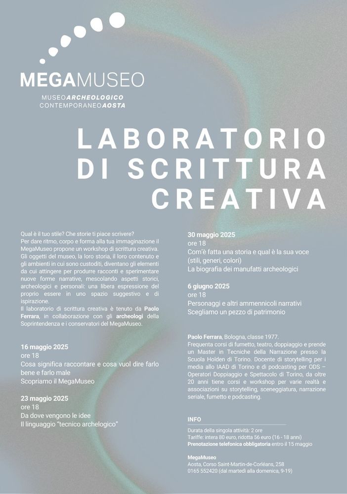 Ecco i laboratori di scrittura creativa del Megamuseo