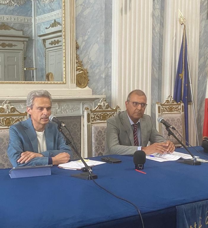Il sindaco di Aosta, Gianni Nuti e l'assessore ai Lavori pubblici Corrado Cometto