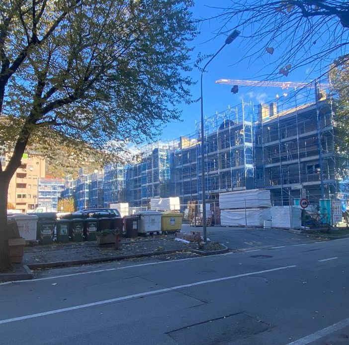 Un cantiere del Bonus 110 al Quartiere Cogne di Aosta