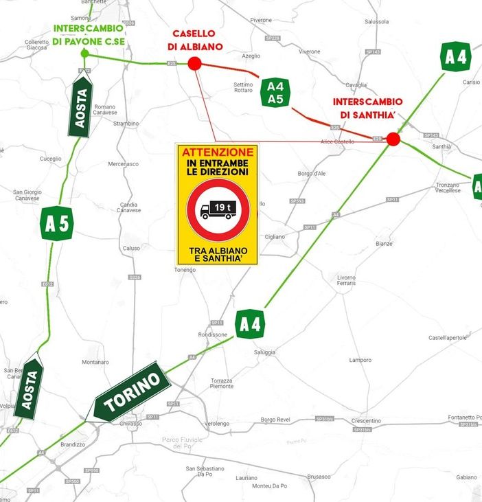 Da gennaio 2024 doppio senso di marcia sulla A5 verso Ivrea