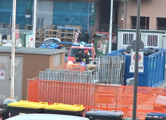 Forze dell'ordine e Vigili del fuoco nel cantiere del Pinqua