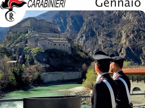 Il Forte di Bard è il mese di Gennaio nel Calendario da tavolo 2024 dei carabinieri