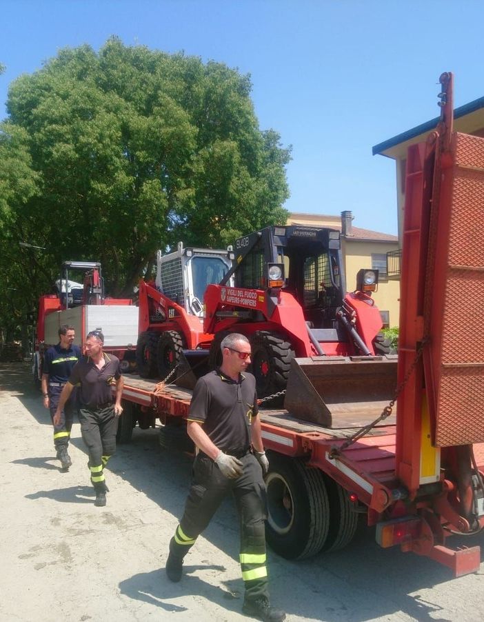 Alluvione in Romagna, rinforzi dai Vigili del fuoco valdostani