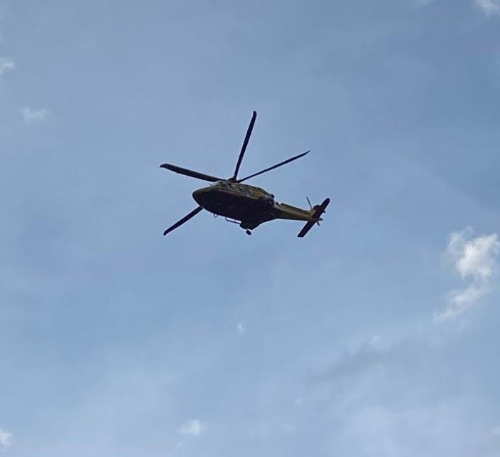 L'elicottero intervenuto in soccorso di Attilio Ducly