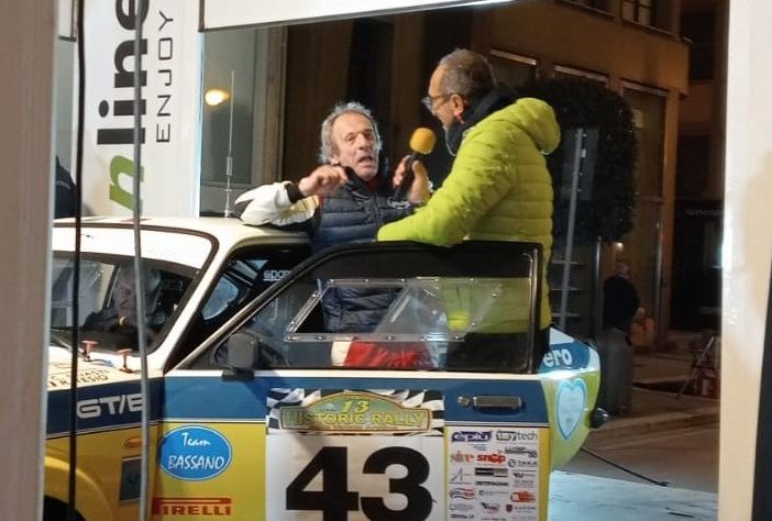 Cristiano Guasti nel marzo di quest'anno al Rally Storico 'Valli Aretine', l'ultimo al quale ha partecipato