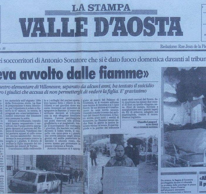La pagina de La Stampa del 9 aprile 1996 con il racconto della trageida