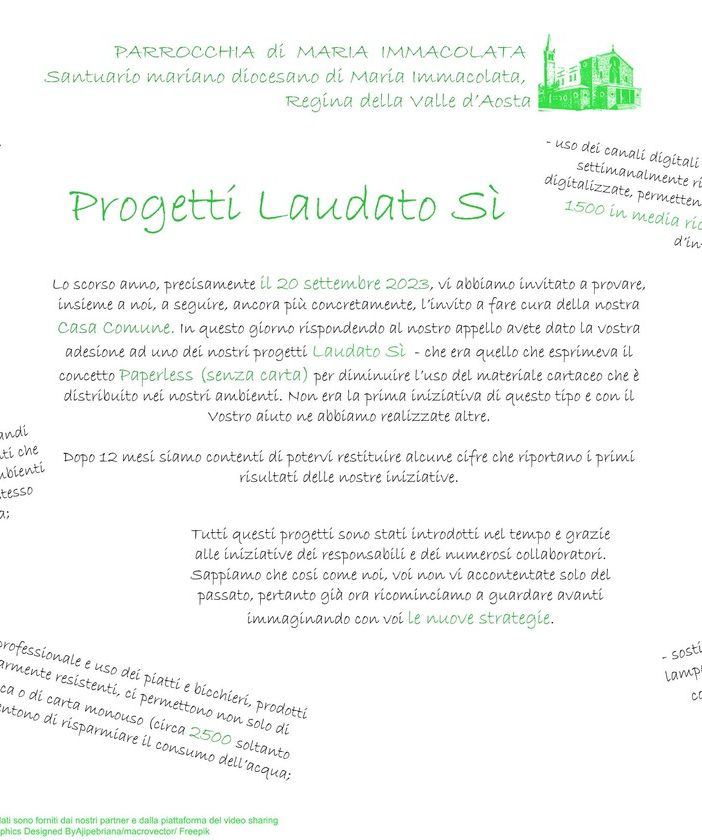 Progetto Laudato Si, la parrocchia di Maria Immacolata di Aosta guarda al futuro sostenibile