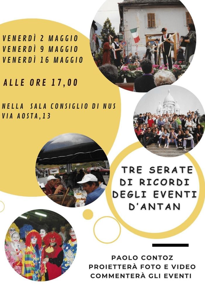 Nus, 'Tre serate di ricordi di eventi d'antan'
