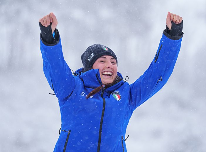 La gioia di Nayeli Mariotti Cavagnet (Credits OIS/Thomas Lovelock per concessione di Neve Italia)
