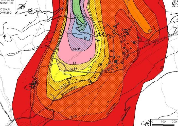 Causa rischi da maltempo chiusa la strada della Val Ferret sotto il Planpincieux