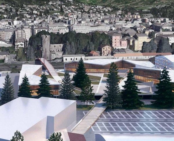 Uno scorcio progettuale della porta sud di Aosta realizzato dallo studio Decarlo-Gualla