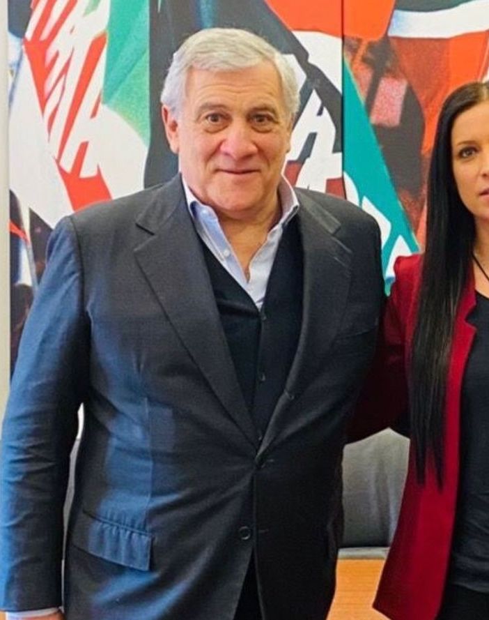 Emily Rini insieme ad Antonio Tajani