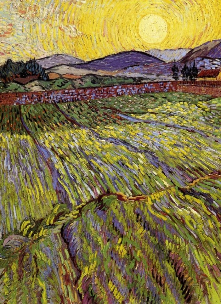 'Campo recintato con sole nascente' -1889 - Vincent van Gogh (1853-1890)