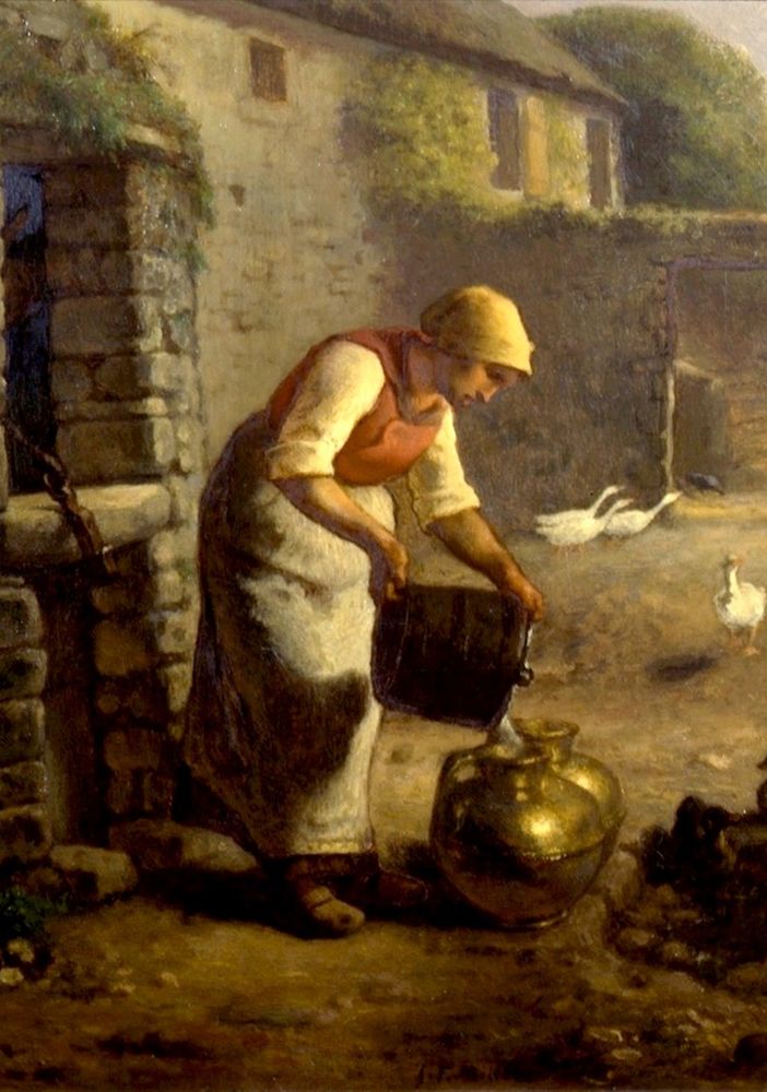 Lettura d'arte domenicale: 'Donna al pozzo', 1866 -Jean Francois Millet (1814-1875)